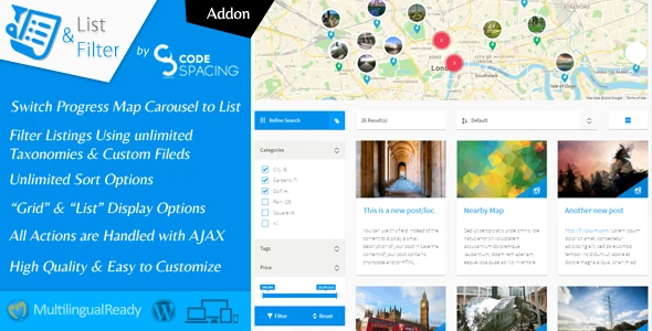 Progress Map, List & Filter – WordPress Plugin