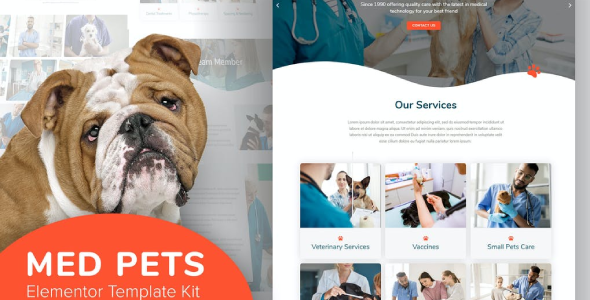 Med Pets – Veterinarian Elementor Template Kit